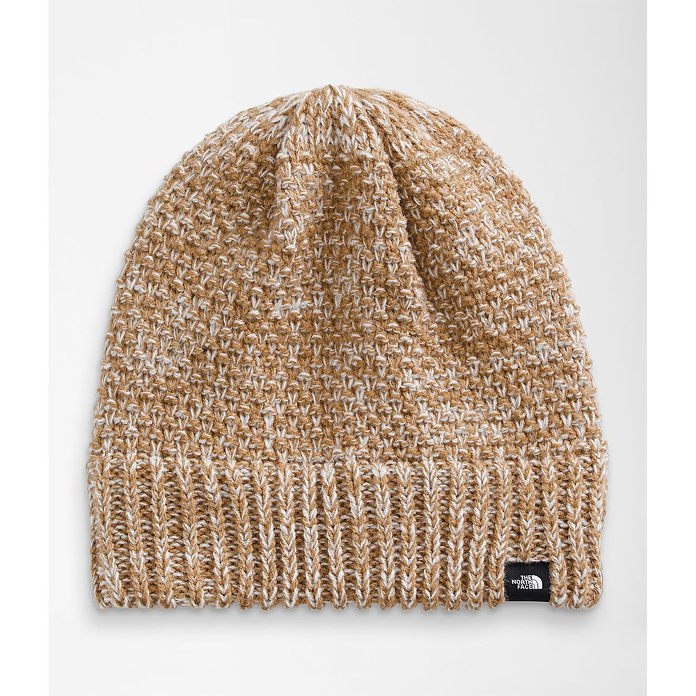 The North Face Beanies Womens Australia - The North Face Purrl Stitch Brown / White (RZD-091352)